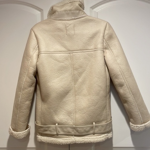 Zara White Faux Fur Aviator lined with Shearling - Picture 4 of 6